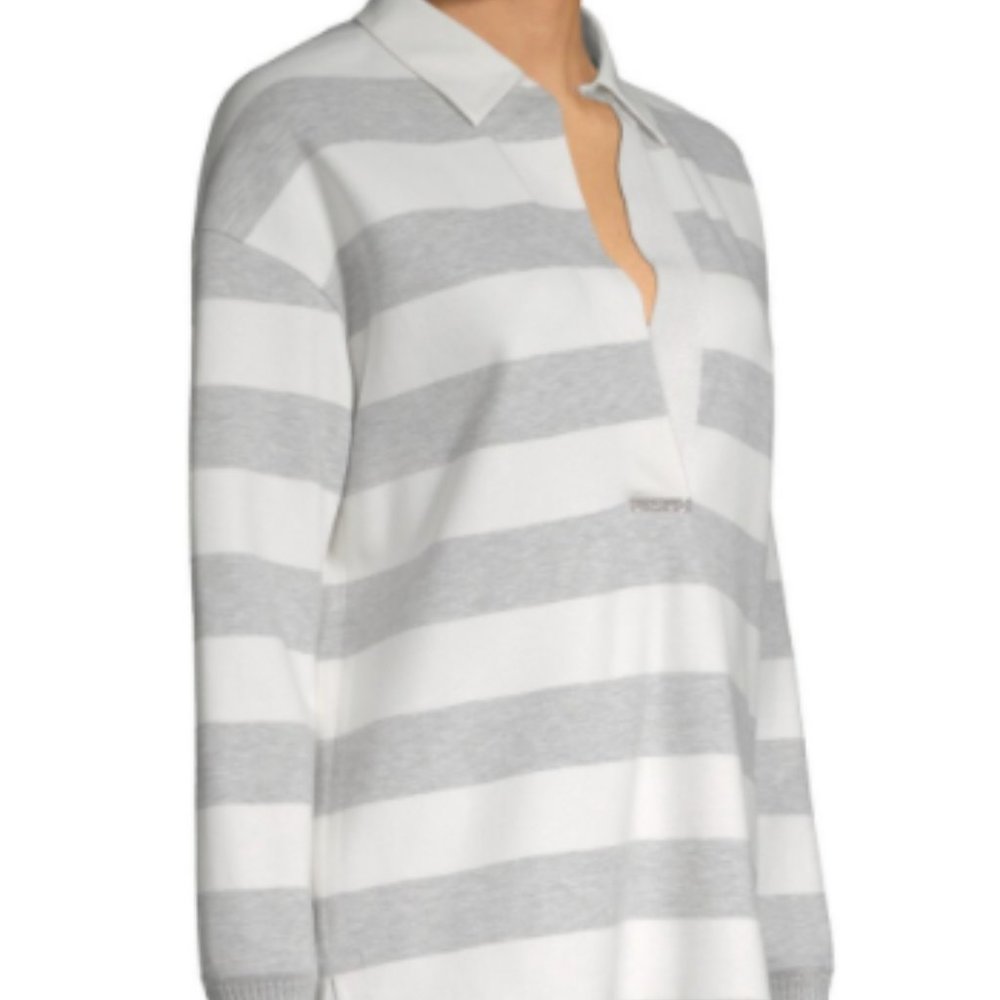 Lafayette 148 New York Antonia Striped High-Low Top - Picture 9 of 10